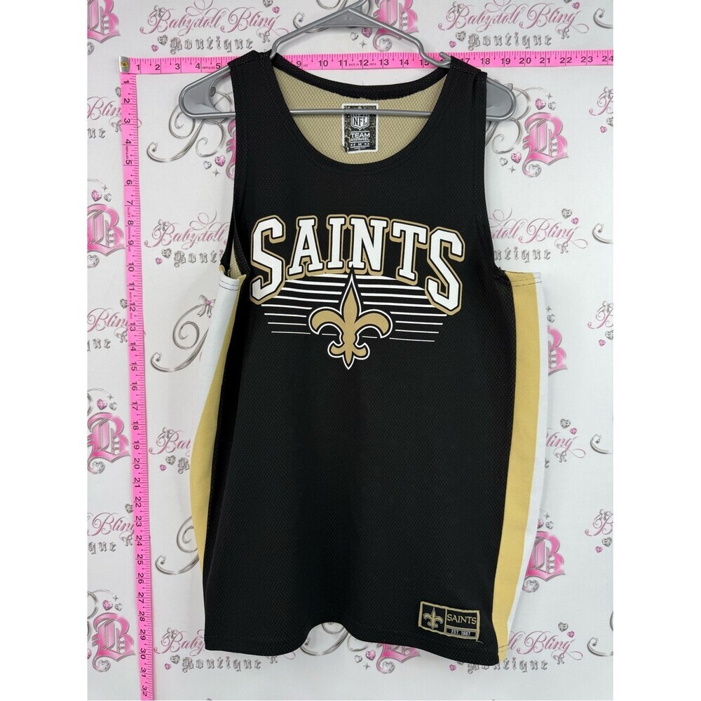 NFL team tank top jersey New Orleans Saints Black & Gold Mesh Team Tank
